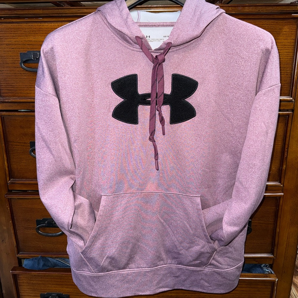Under Armour heather purple Hoodie with Black Logo